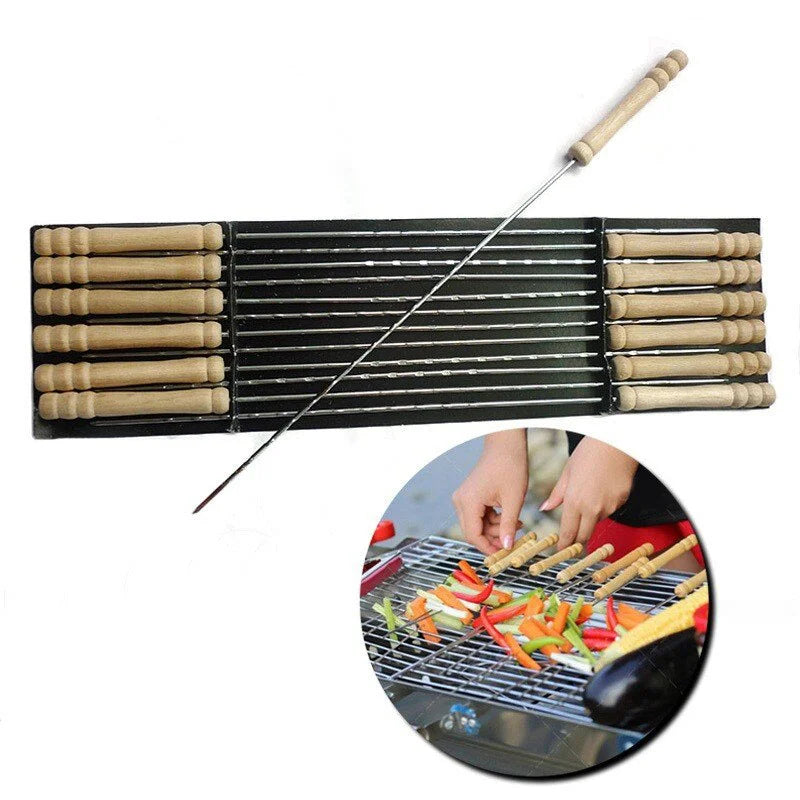 Stainless Steel BBQ Skewers (Set Of 12 PCS)