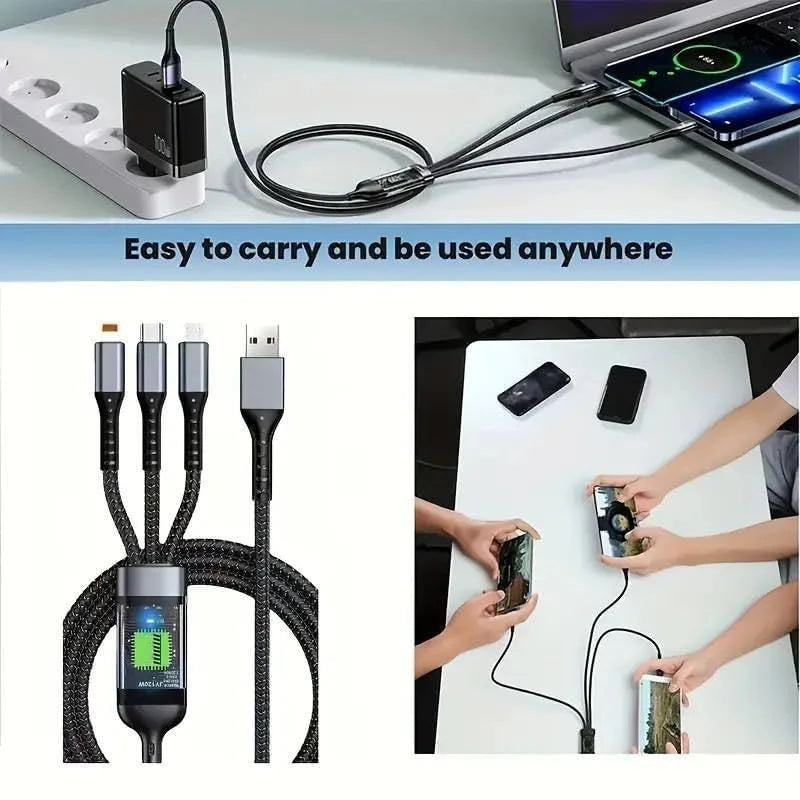 100W 3-In-1 Fast Charging Cable