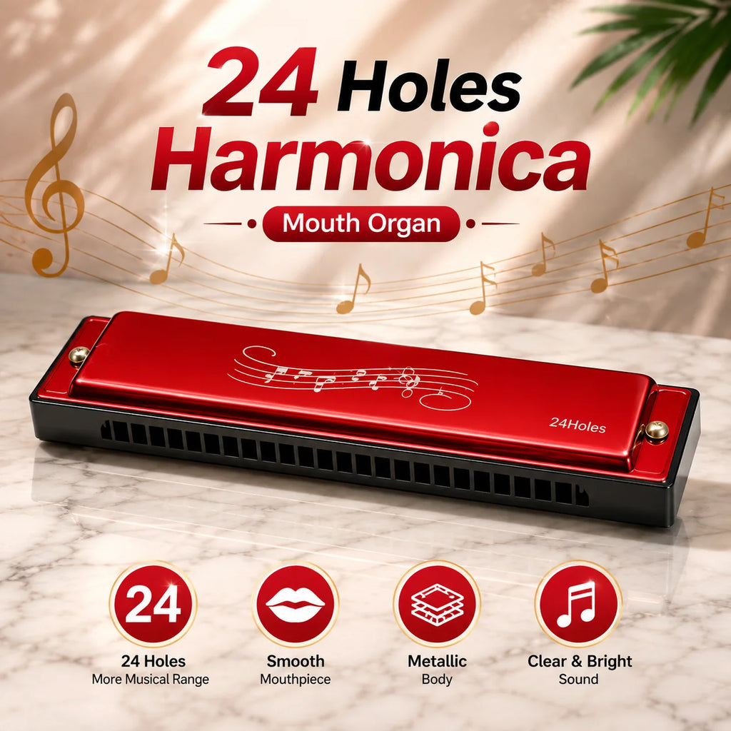 24 & 10 Holes Metal Harmonica Mouth Organ