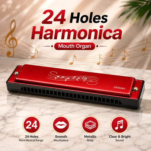 24 & 10 Holes Metal Harmonica Mouth Organ