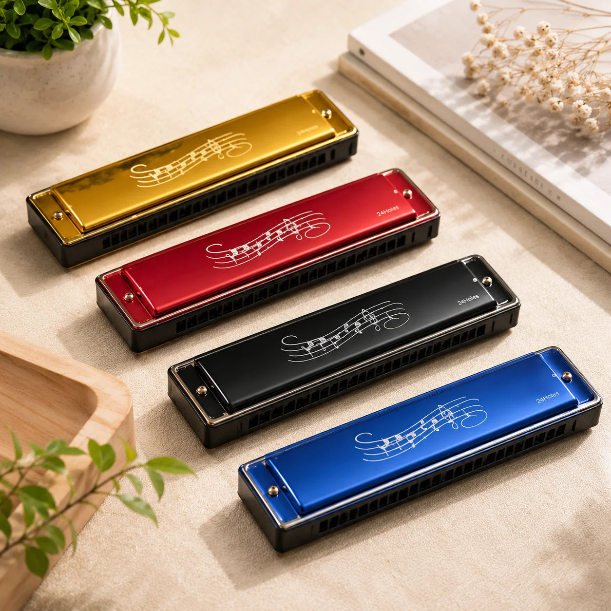 24 & 10 Holes Metal Harmonica Mouth Organ