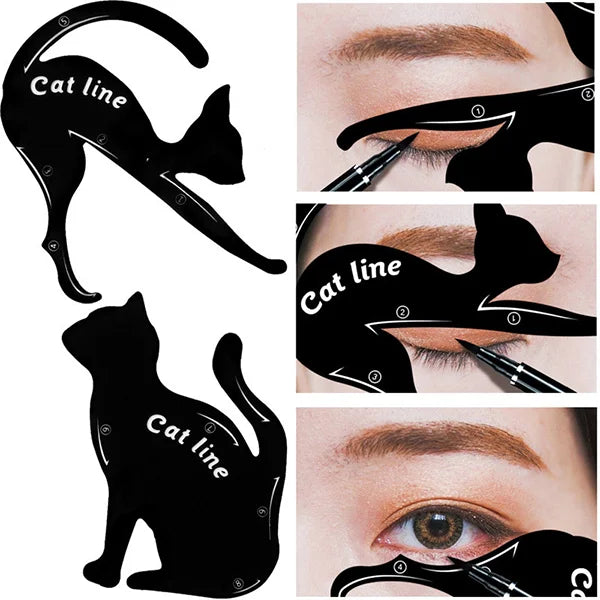 Various Shape Cat Eyeliner Waterproof Card (Set Of 2)
