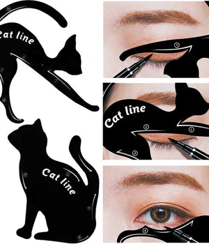 Various Shape Cat Eyeliner Waterproof Card (Set Of 2)