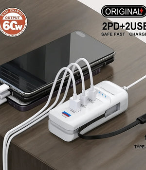 60W 4 Ports USB C Type Fast Charging Adapter