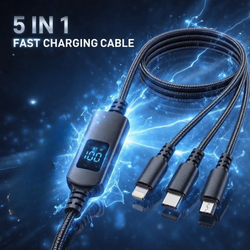 5-in-1 Smart Power 120W Fast Charging Cable