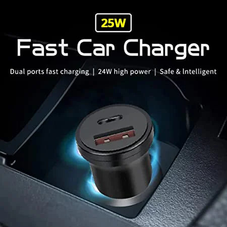 Car Charger (USB & C-Type Port)