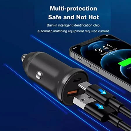 Car Charger (USB & C-Type Port)