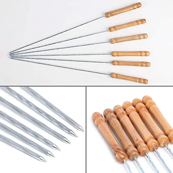 Stainless Steel BBQ Skewers (Set Of 12 PCS)
