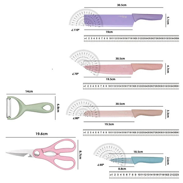 Kitchen Multi-Color Knife Set