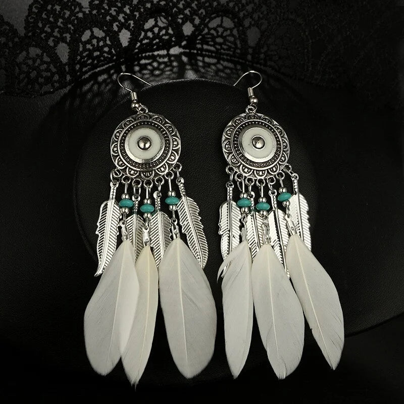 Women's Fashionable Long Feather Earring