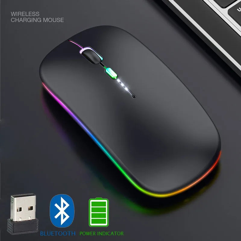 Bluetooth USB Rechargeable RGB Lighting Mouse