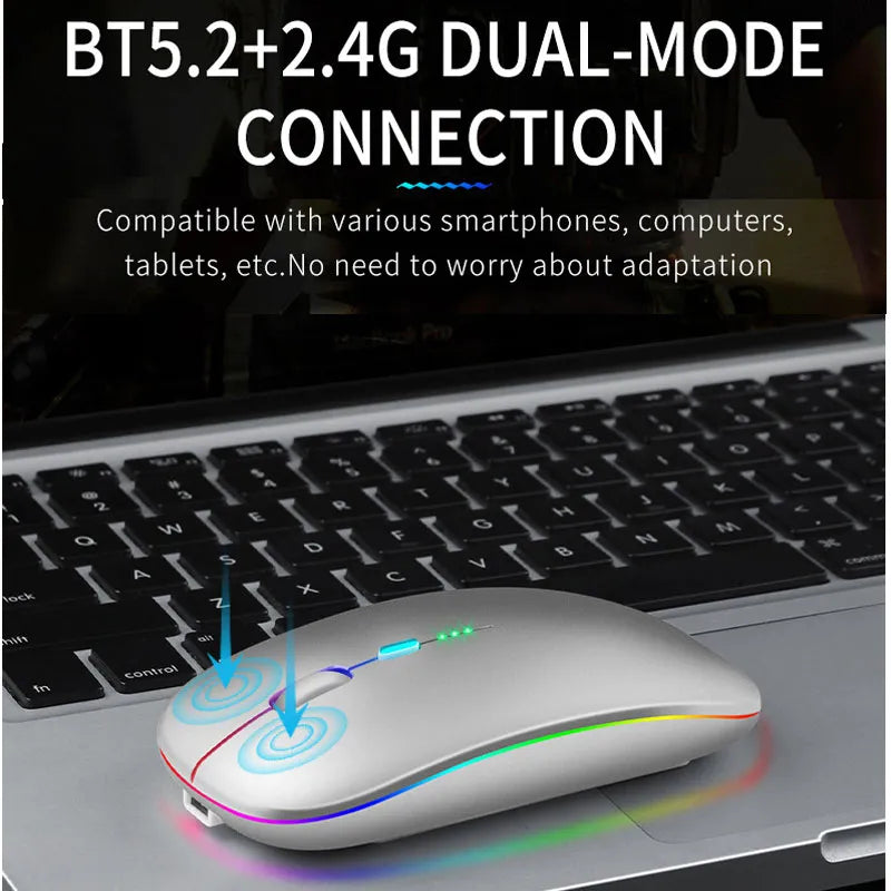 Bluetooth USB Rechargeable RGB Lighting Mouse