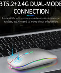 Bluetooth USB Rechargeable RGB Lighting Mouse