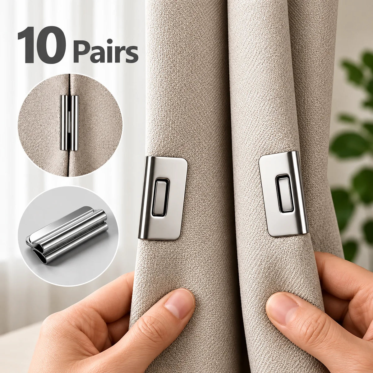Strong Adjustable Magnetic Curtain Clip Set