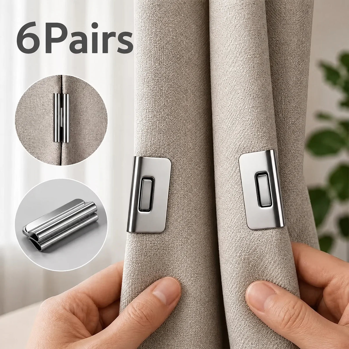 Strong Adjustable Magnetic Curtain Clip Set