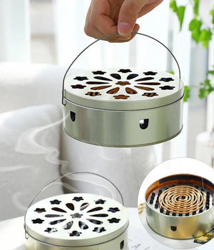 Portable Fireproof Mosquito Coil Burner Container