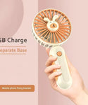 Mini Cute Charging Fan With Mobile Holder