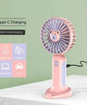 Mini Cute Charging Fan With Mobile Holder