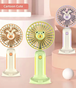 Mini Cute Charging Fan With Mobile Holder