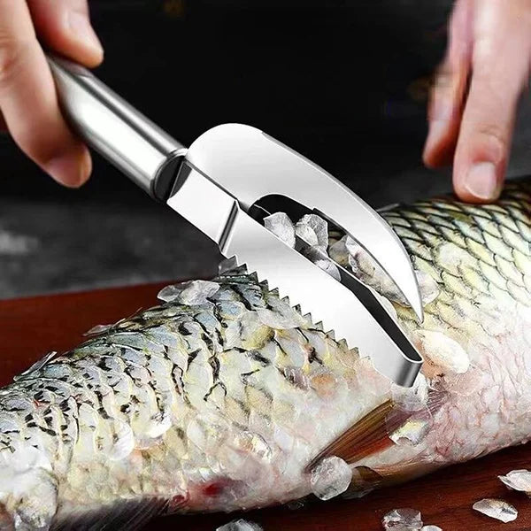 Stainless Steel Fish Scale Remover With Knife