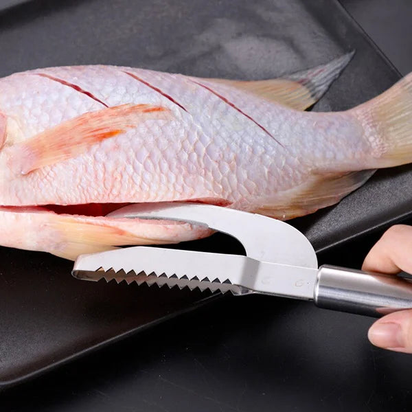 Stainless Steel Fish Scale Remover With Knife