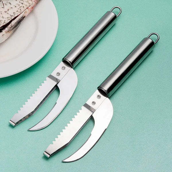 Stainless Steel Fish Scale Remover With Knife