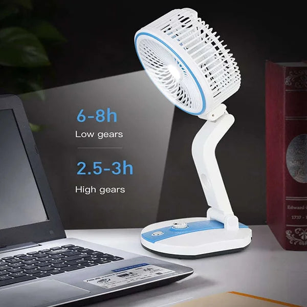 Rechargeable Folding Fan With Lamp