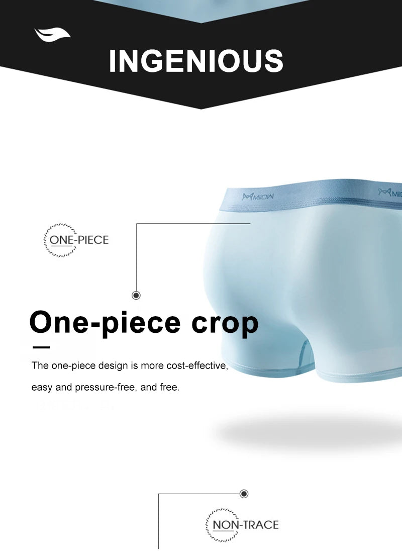 Men's Breathable Anti-Bactorial Ice Silk Boxer (4 Pcs)