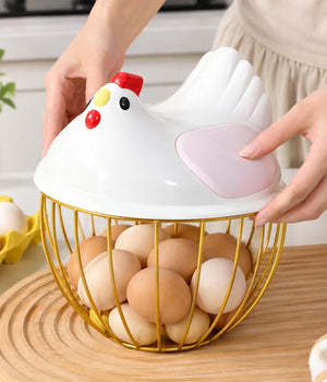 Cute Hen Shape Egg Storage Basket