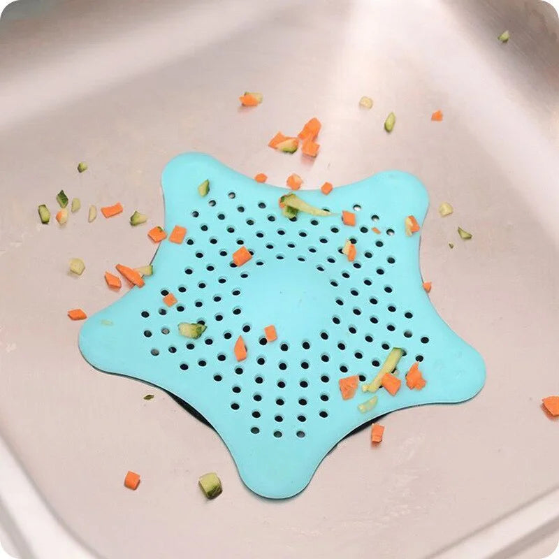 Star Shape Silicon Drain Strainer (Set Of 4)