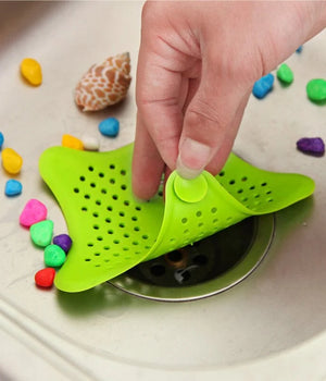 Star Shape Silicon Drain Strainer (Set Of 5)