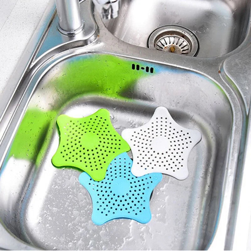 Star Shape Silicon Drain Strainer (Set Of 4)