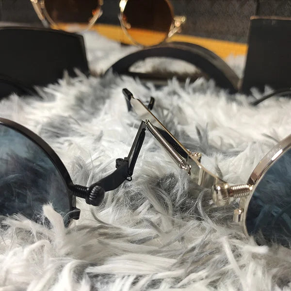Rounded Metal Spreng Fashionable Sunglass