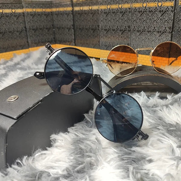 Rounded Metal Spreng Fashionable Sunglass