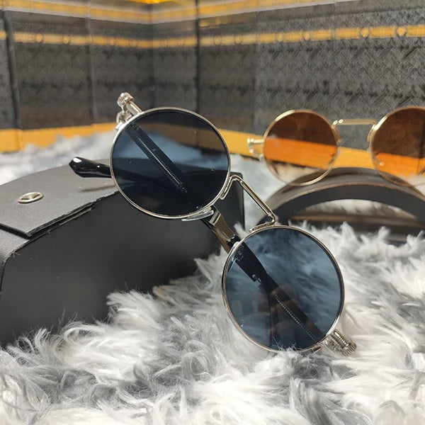 Rounded Metal Spreng Fashionable Sunglass