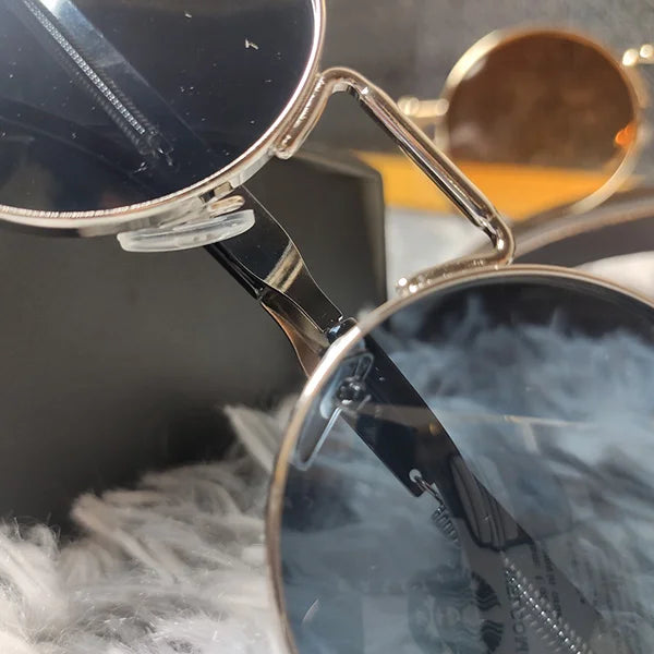 Rounded Metal Spreng Fashionable Sunglass