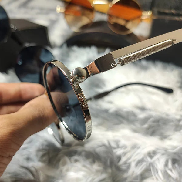 Rounded Metal Spreng Fashionable Sunglass
