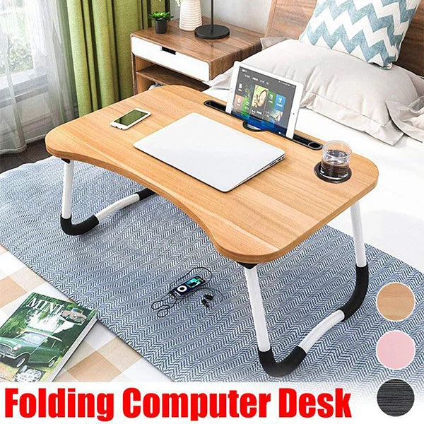 Foldable Laptop Table With Mini Drawer