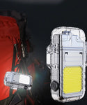 Transparent Dual Arc Lighter with Flashlight