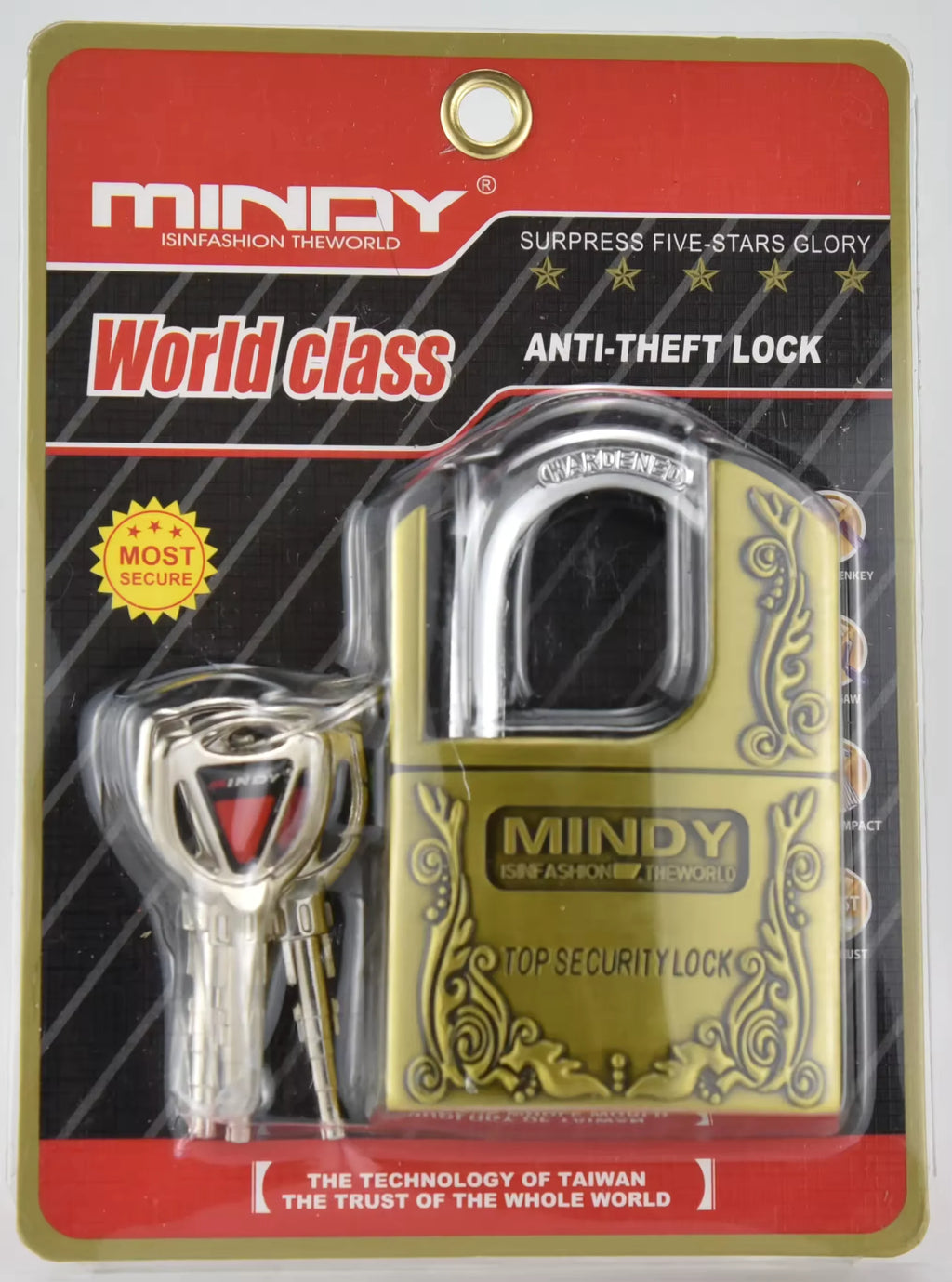 Mindy Top Security Padlock With Bullet Keys