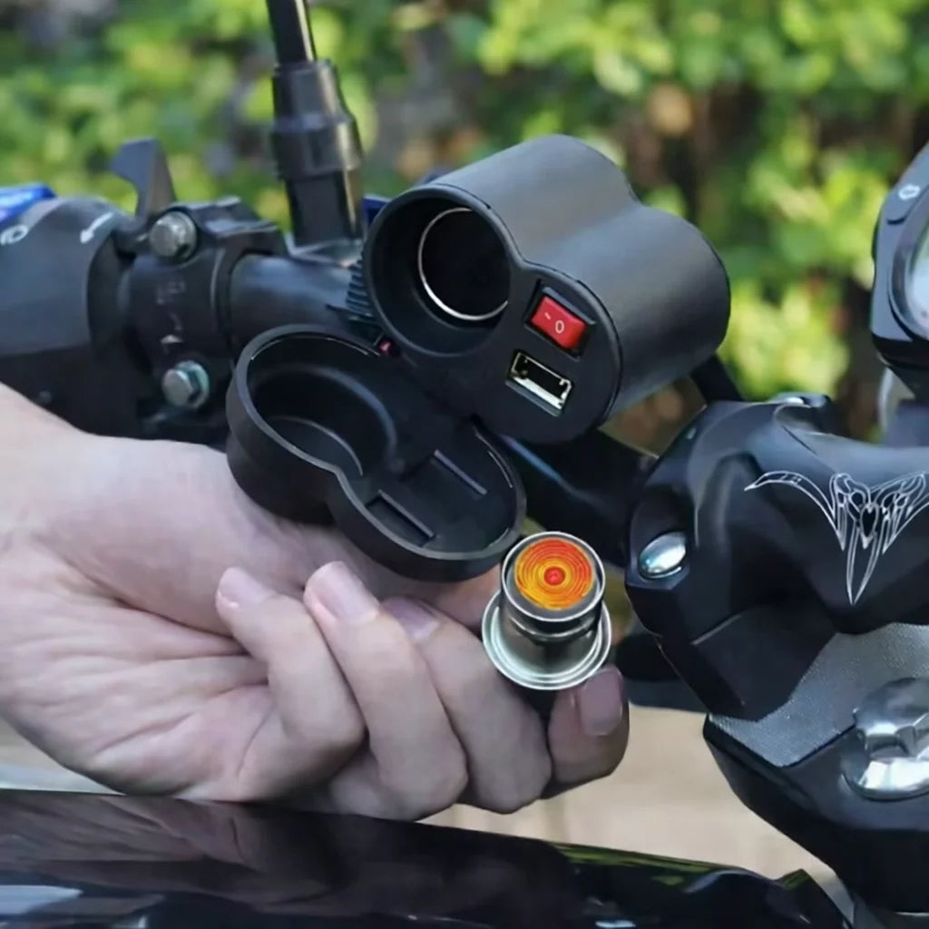 Motorcycle USB Waterproof Charger With Lighter