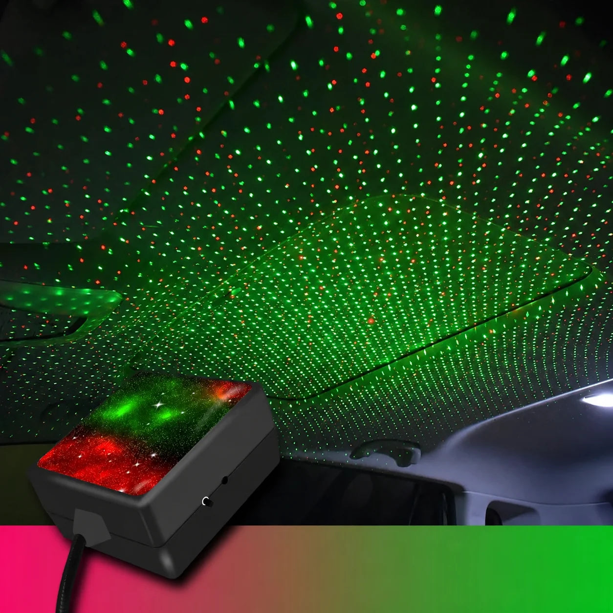 Auto Rotation Colorful Car Interior Galaxy Light