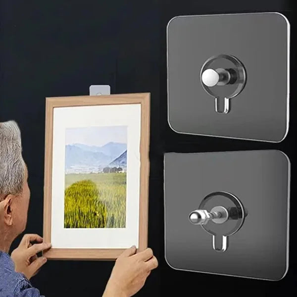 Punch Free Screw Adhesive Wall hooks (Set Of 10)