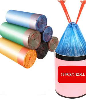 High Quality Kitchen Garbage Bags With Handle (5 Rolls)