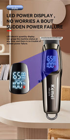 Kemei Professional Smart Display Rechargeable Trimmer