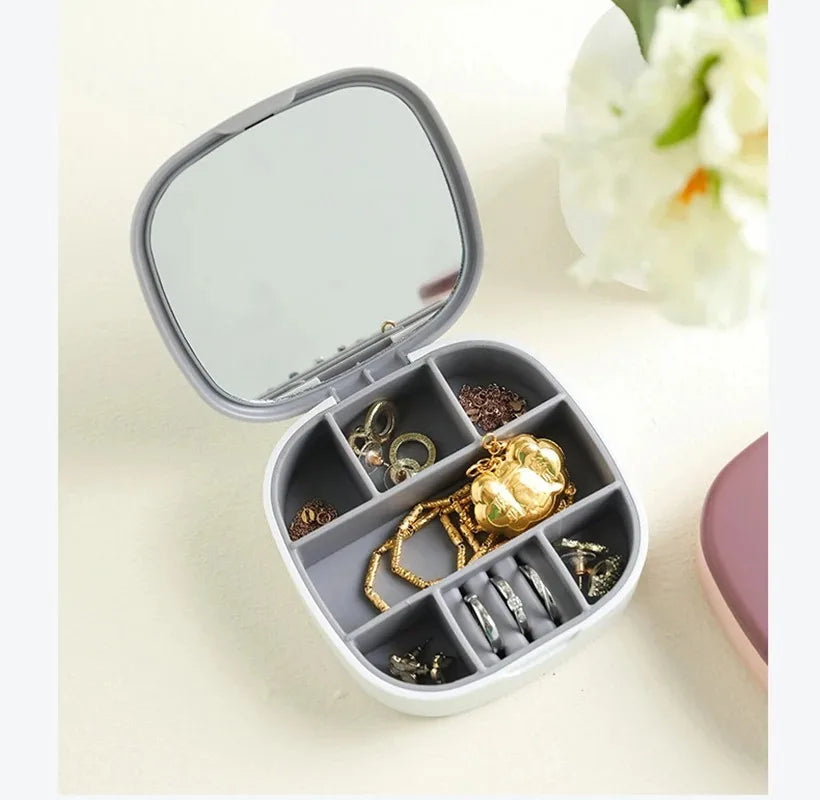 Mini Portable Jewellery Box With Mirror