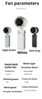 5-Speed Foldable Handheld Turbo Fan