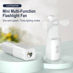 Rechargeable Mini Fan with Torch Light