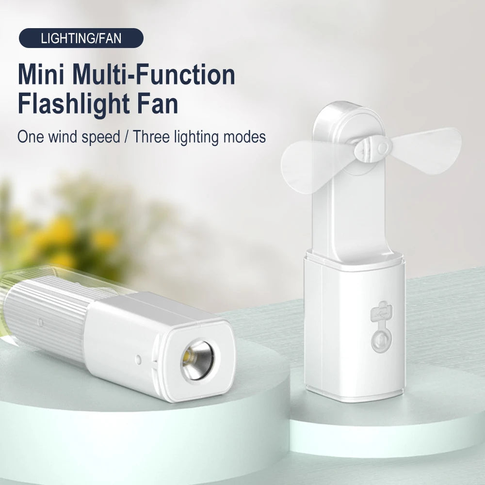 Rechargeable Mini Fan with Torch Light