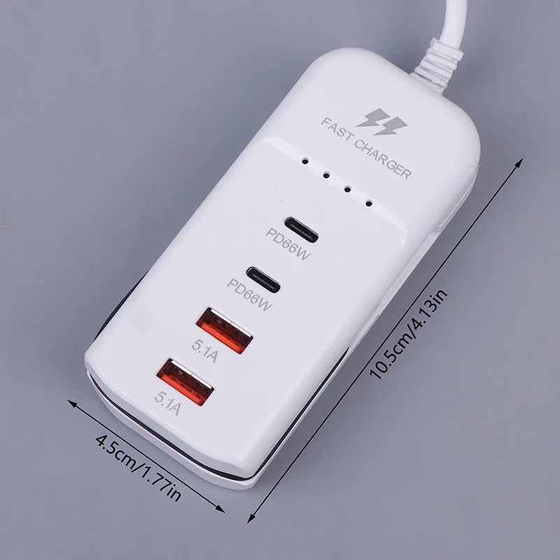66W 4 Ports USB C Type Fast Charging Adapter